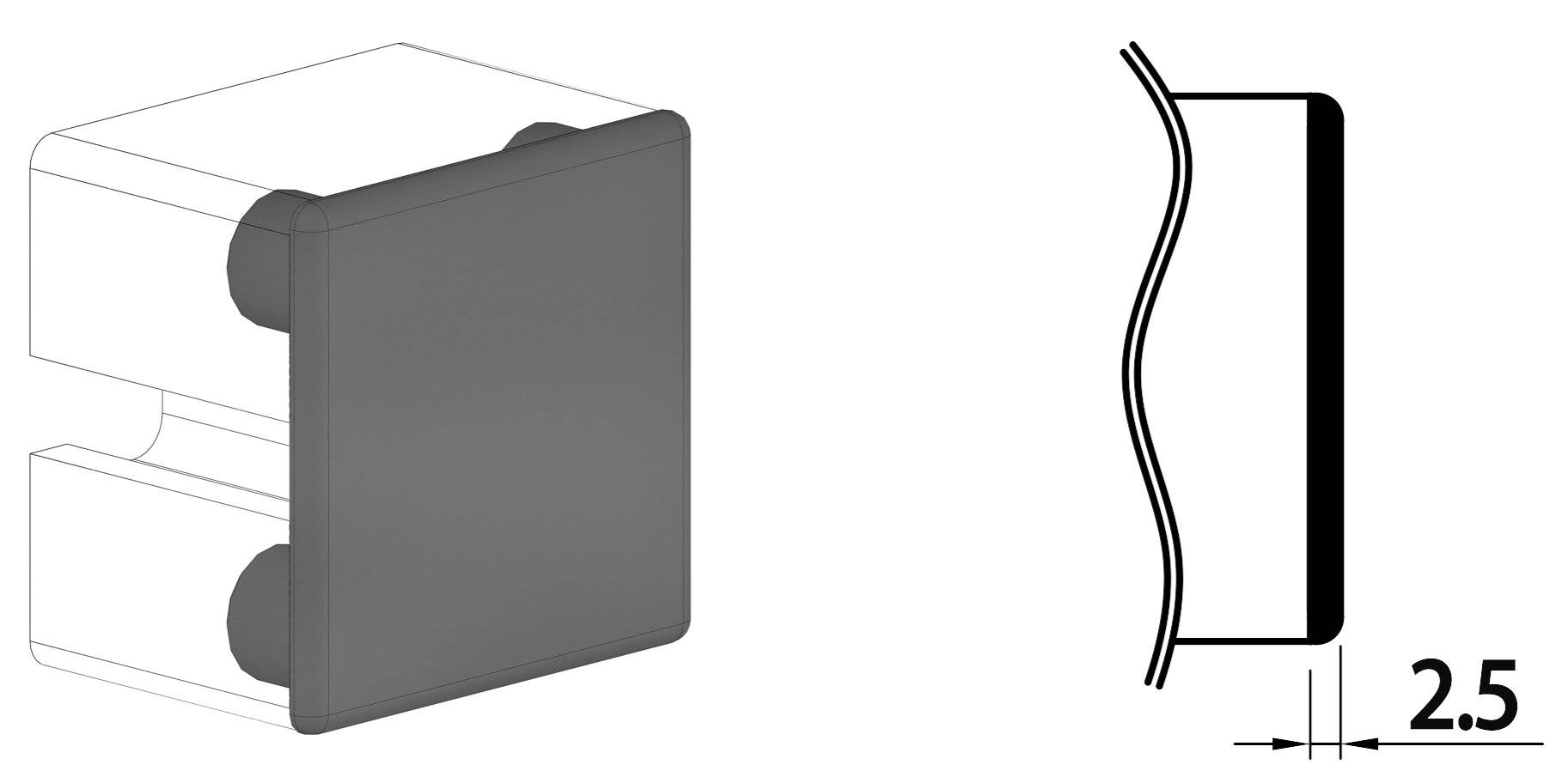 AC 45x45 - 1 Open Slot - Light