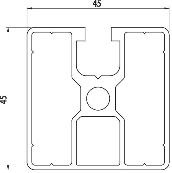 AC 45x45 - 1 Open Slot - Light