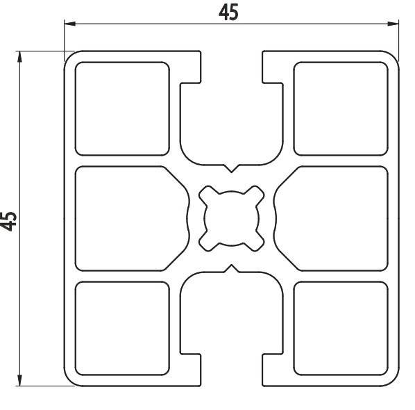 AC 45x45 - 2 Opposite slot closed