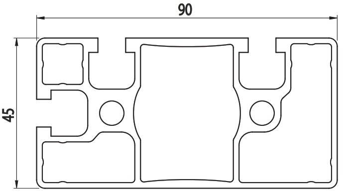 AC 45x90 - 2 closed Slot